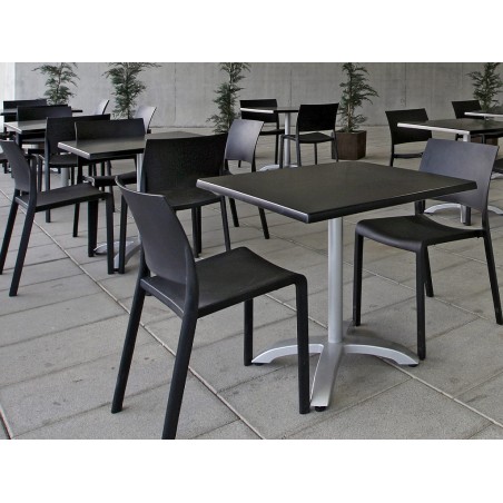 Taula Menjador Max Quadrada Negre/Alumini