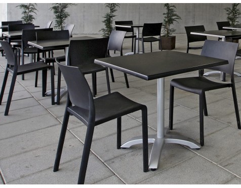 Taula Menjador Max Quadrada Negre/Alumini