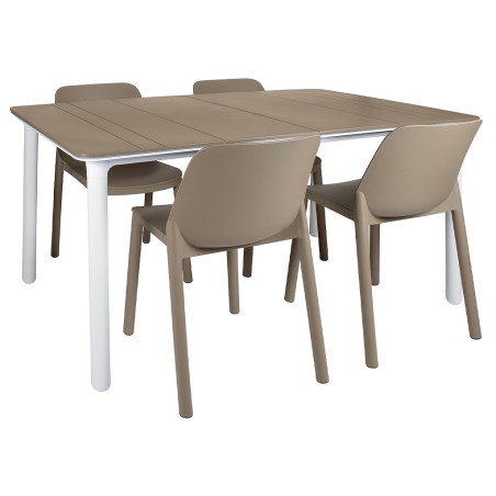 Set Mesa Noa+4 Sillas One Arena/Blanco