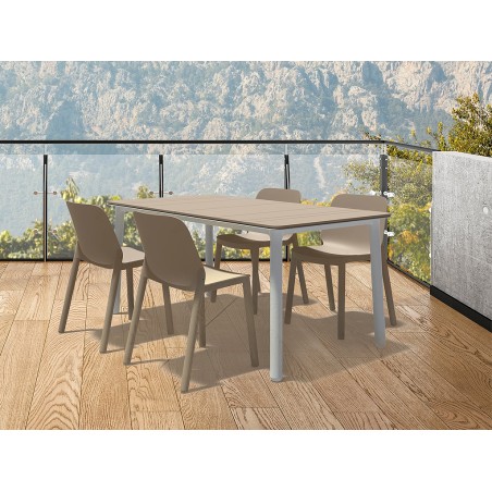 Set Mesa Noa+4 Sillas One Arena/Blanco