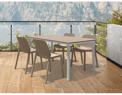 Set Mesa Noa+4 Sillas One Arena/Blanco