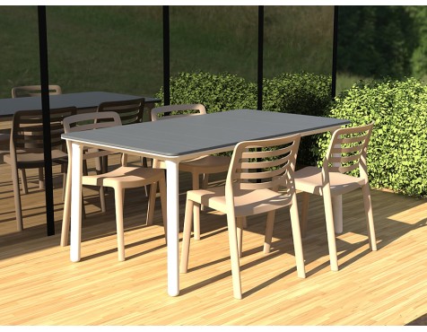 Set Taula Noa+4 Cadires Wind Gris/Sorra
