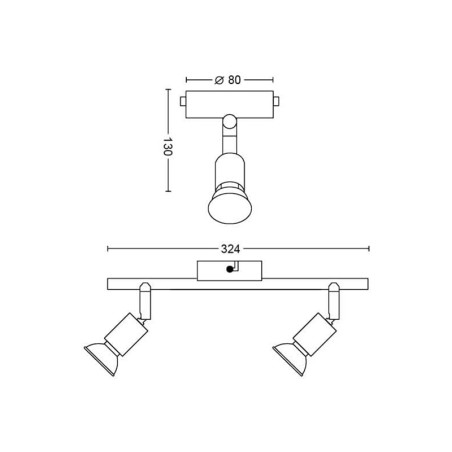  Regleta 2 Focus Philips Limbali Crom
