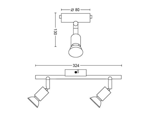  Regleta 2 Focus Philips Limbali Crom