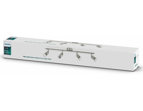  Regleta 4 Focos Philips Limbali Cromo