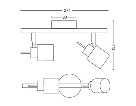 Regleta 2 Focus Philips Meranti Crom