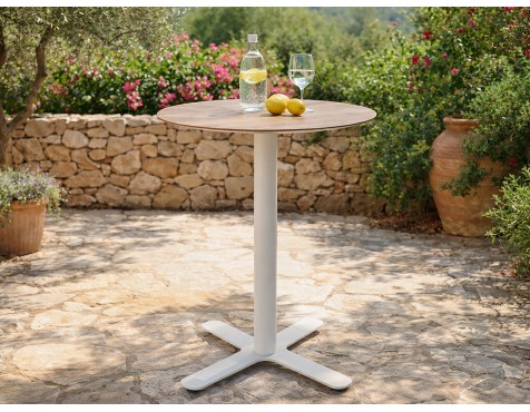 Mesa Jardín Redonda Goya Roble/Blanco