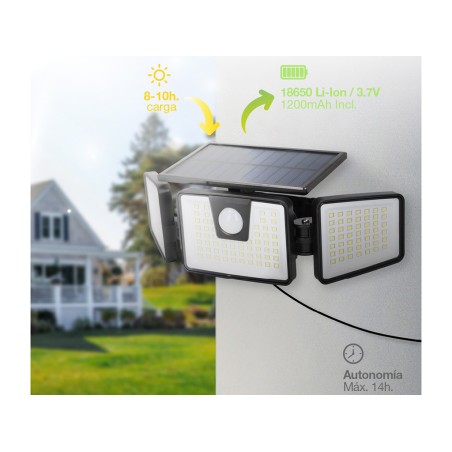 Projector Solar Amb Sensor Orientable Marlo Negro