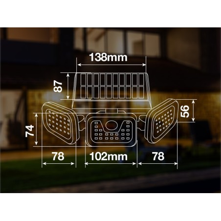 Projector Solar Amb Sensor Orientable Marlo Negro