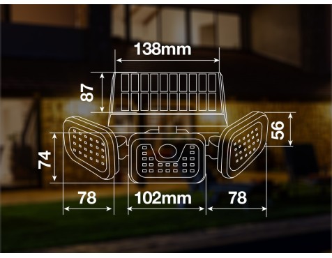 Projector Solar Amb Sensor Orientable Marlo Negro