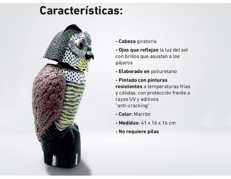 Búho Espatapájaros Con Cabeza Giratoria