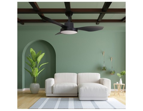 Ventilador De Techo Con Luz Biula Negro