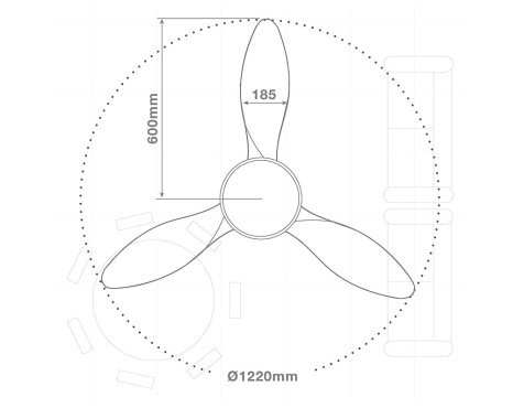 Ventilador De Sostre Amb Llum Biula Negre