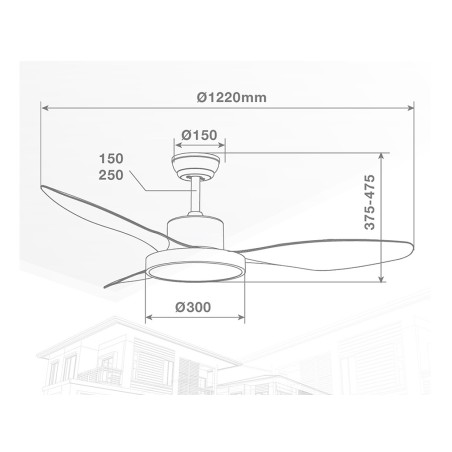 Ventilador De Techo Con Luz Biula