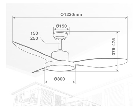 Ventilador De Techo Con Luz Biula