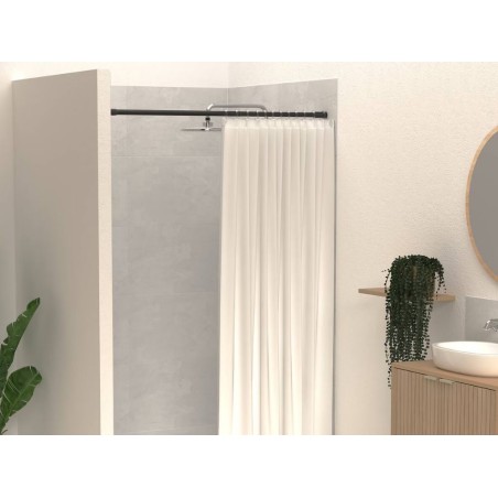 Barra Cortina Extensible Baño Negra 135-250cm
