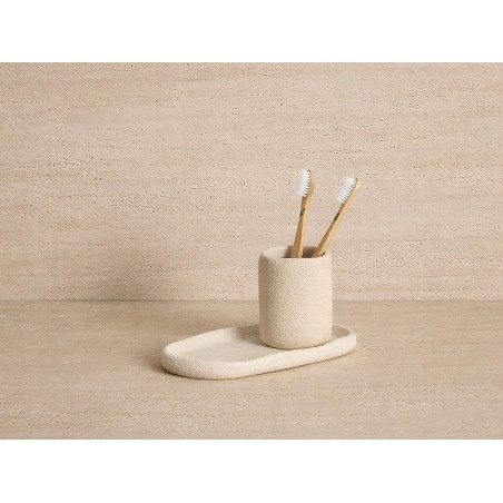 Vaso Portacepillos Oleya Beige