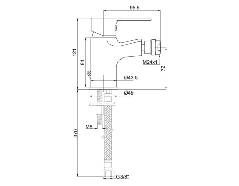 Aixeta Bidet Monocomandament Ebro Cromo