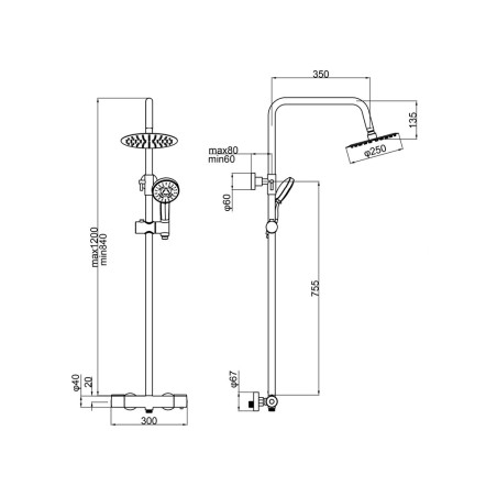 Columna Ducha Termoestática Feliu Boet Termoplus