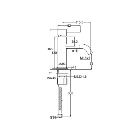 Aixeta Lavabo Monocomandament Feliu Boet Tube