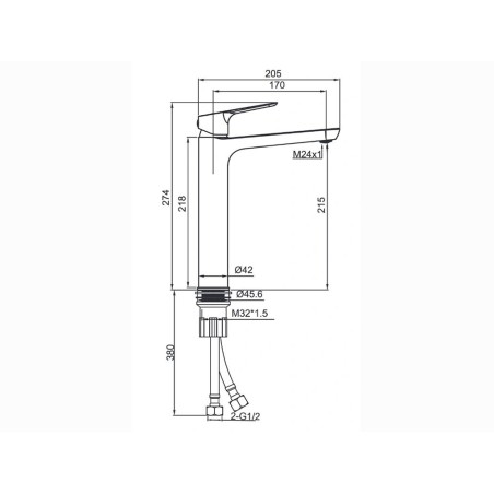 Aixeta Lavabo Monocomandament Xxl Duna Cromat