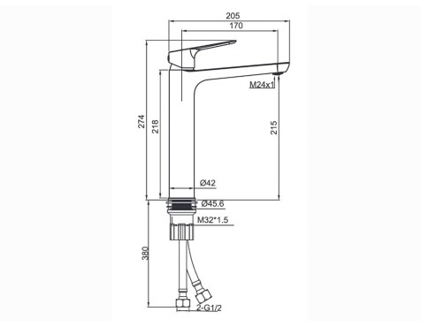 Aixeta Lavabo Monocomandament Xxl Duna Cromat