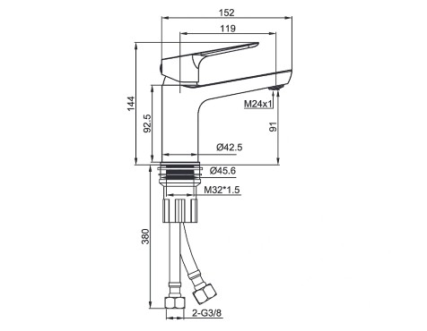 Aixeta Lavabo Monocomandament Xl Duna Cromat