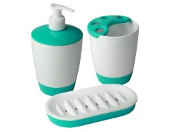 Set Kristal 3 Peces Blanc/Turquesa