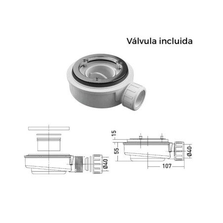 Plat Dutxa De Resina Madison Blanc