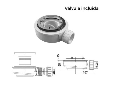 Plat Dutxa De Resina Madison Blanc