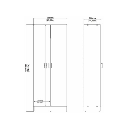 Armario Multiuoso Escobero Nil 2 Puertas Blanco