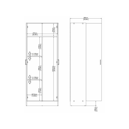 Armario Multiuoso Escobero Nil 2 Puertas Blanco