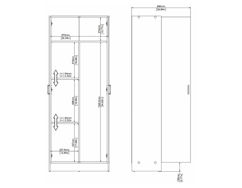 Armario Multiuoso Escobero Nil 2 Puertas Blanco