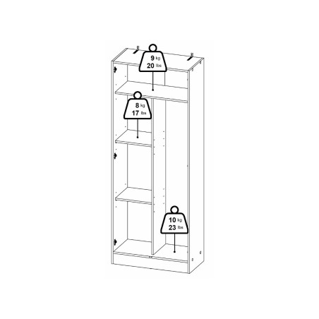 Armario Multiuoso Escobero Nil 2 Puertas Blanco
