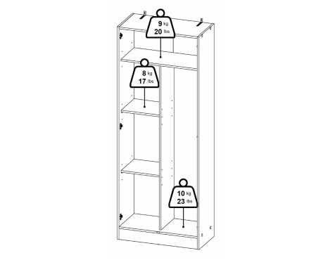 Armario Multiuoso Escobero Nil 2 Puertas Blanco