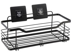 Cesta Rectangular Fijación Adhesiva Negra
