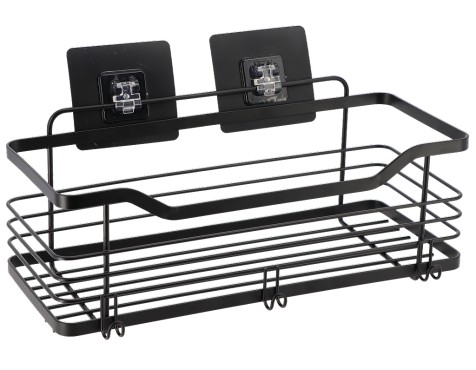 Cesta Rectangular Fijación Adhesiva Negra