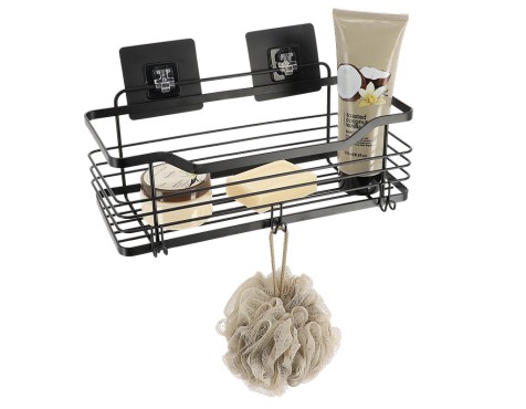 Cesta Rectangular Fijación Adhesiva Negra