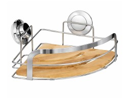 Cesta Ventosa Rinconera Cromo/Bambú