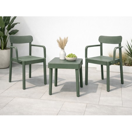 Set Mesa Alba+2 Sillas Elba Gris Verdoso
