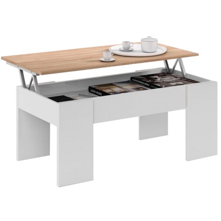 Mesa Elevable Flow Roble Canadian Blanco Artik
