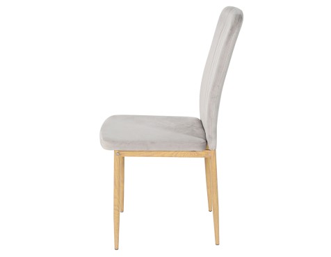 Silla Comedor Salma Tela Velvet Gris
