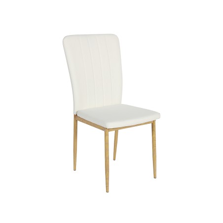 Silla Comedor Salma Símil Piel Blanca