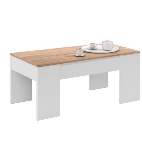 Mesa Elevable Flow Roble Canadian Blanco Artik