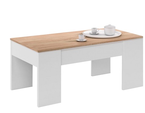 Mesa Elevable Flow Roble Canadian Blanco Artik