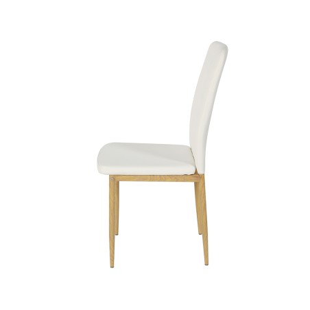 Silla Comedor Salma Símil Piel Blanca