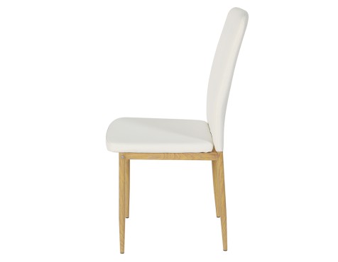 Silla Comedor Salma Símil Piel Blanca