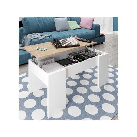 Mesa Elevable Flow Roble Canadian Blanco Artik