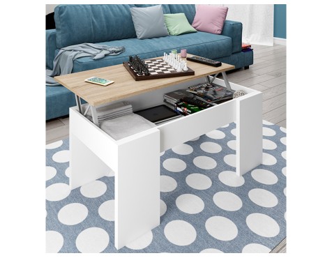 Mesa Elevable Flow Roble Canadian Blanco Artik