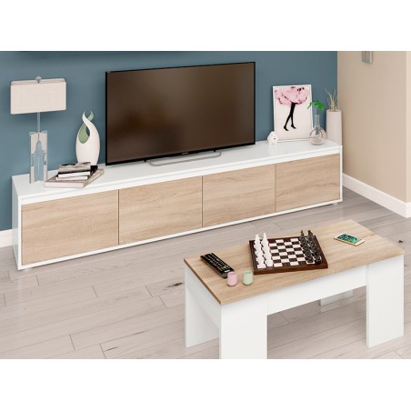 Mesa Elevable Flow Roble Canadian Blanco Artik